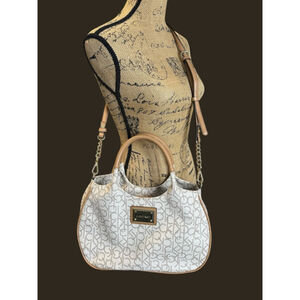 🌻 Calvin Klein Monogram Shopper Top Handle Bag #808